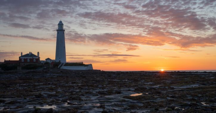 sunrise at St Mary's Lighthouse, Whitley Bay